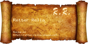 Retter Rella névjegykártya